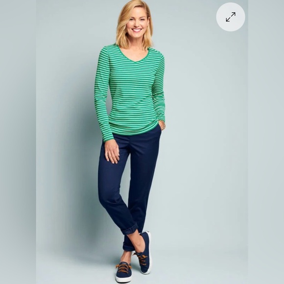 Talbots Pants - Talbots Dark Navy Girlfriend Chino Petites 12P Relaxed Straight Leg Pant Office